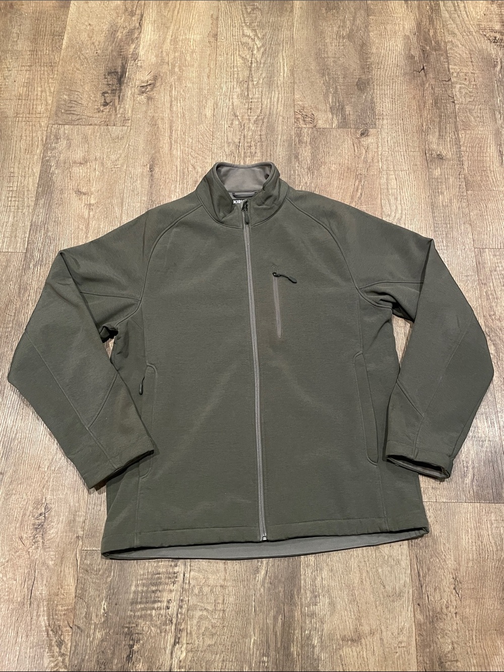 Kirkland Men’s Softshell Fleece Lined Green Jacket Sz Large